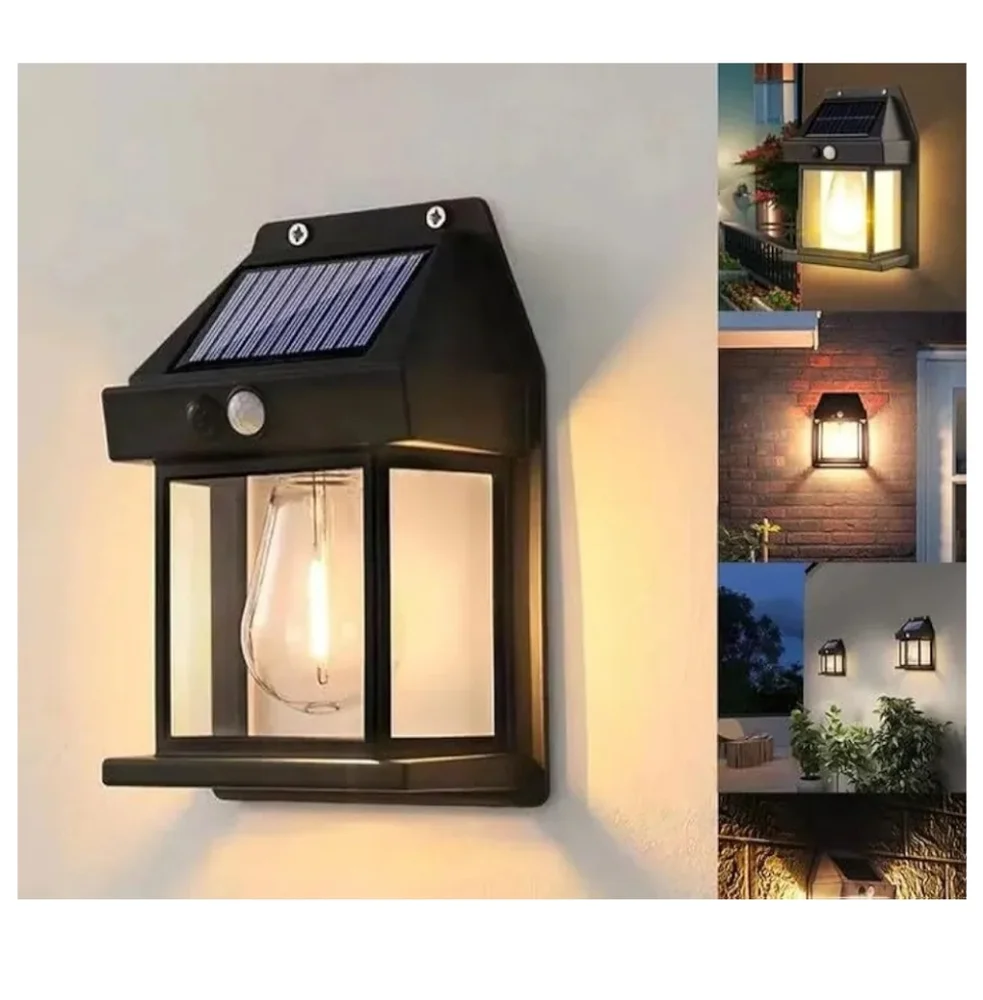 NWT (2) Wireless Outdoor Solar Wall Lamps, 3 Modes & Motion Sensor